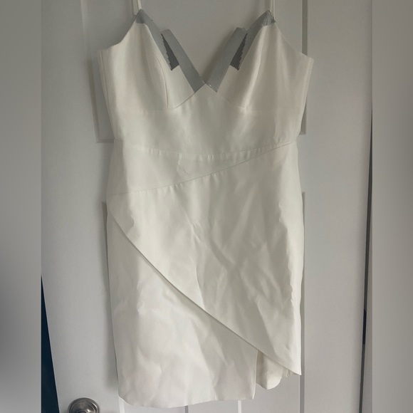 Bcbg cocktail dress. White with sequin details along the top. Cocktail - Picture 3 of 3